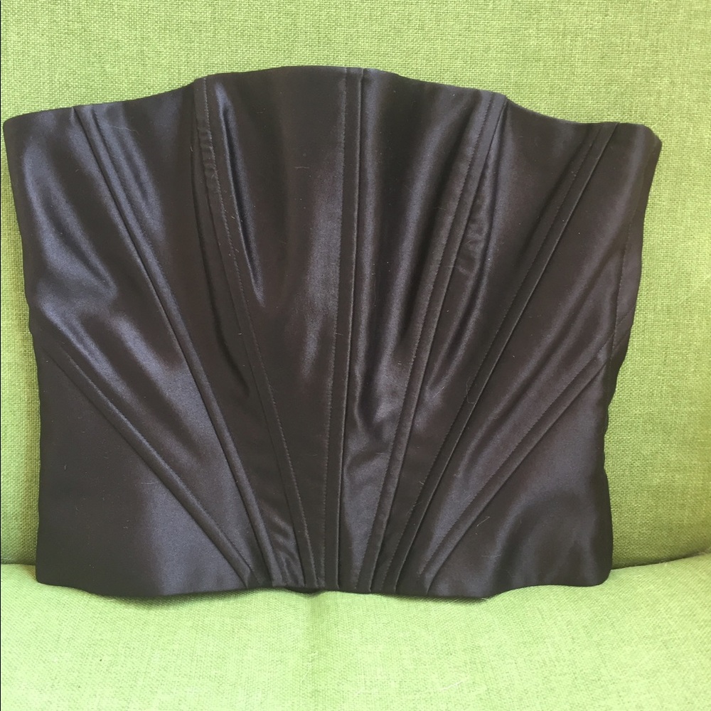 BCBG MAXAZRIA satin black bustier