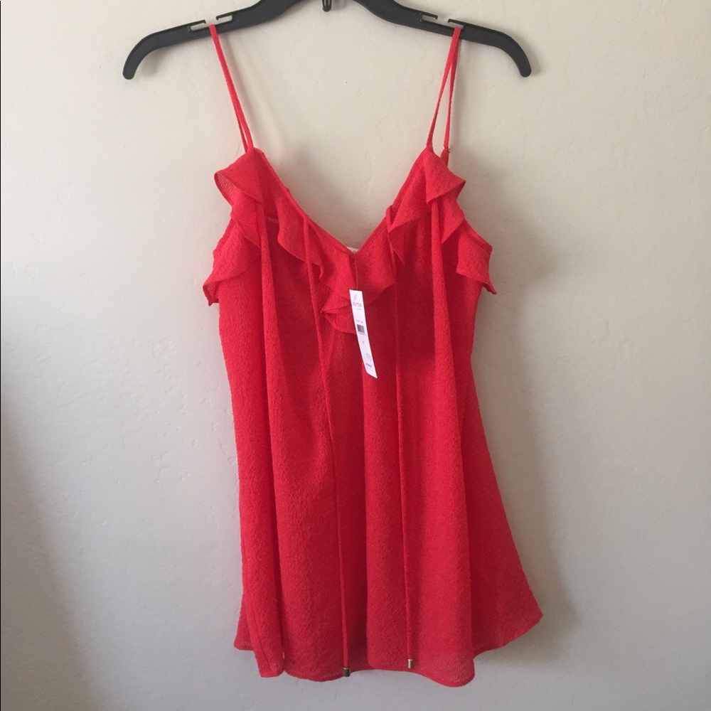 NWT Ella Moss Red Nete Ruffle Tank