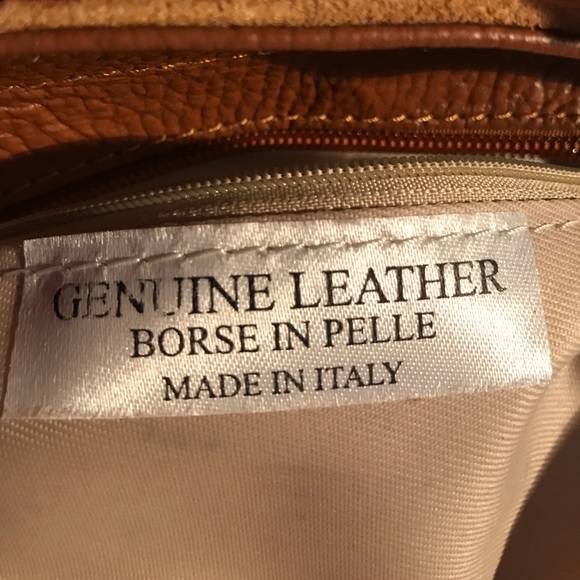 Leather and suede embossed purse 12x9, handle 5". - Picture 5 of 6