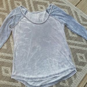 Free people gray/blue burn out top