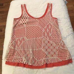 Tank top with crochet overlay