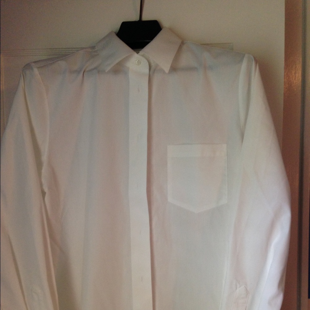 Foxcroft 14 Petite white button down blouse