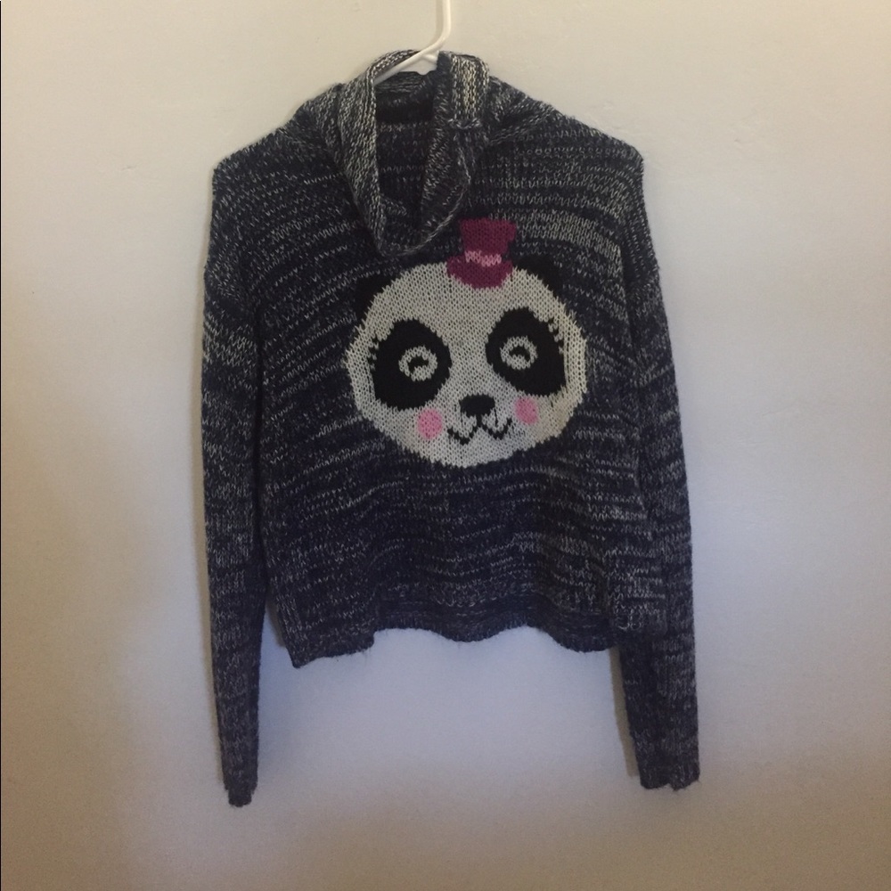 Panda bear turtleneck sweater