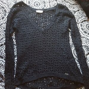 HOLLISTER - Black Holey V-Neck Sweater