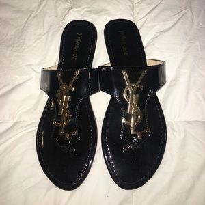 saint laurent black sandals!