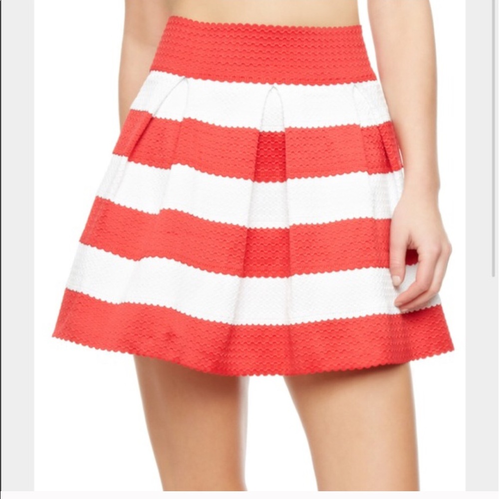 Red white stripe skirt