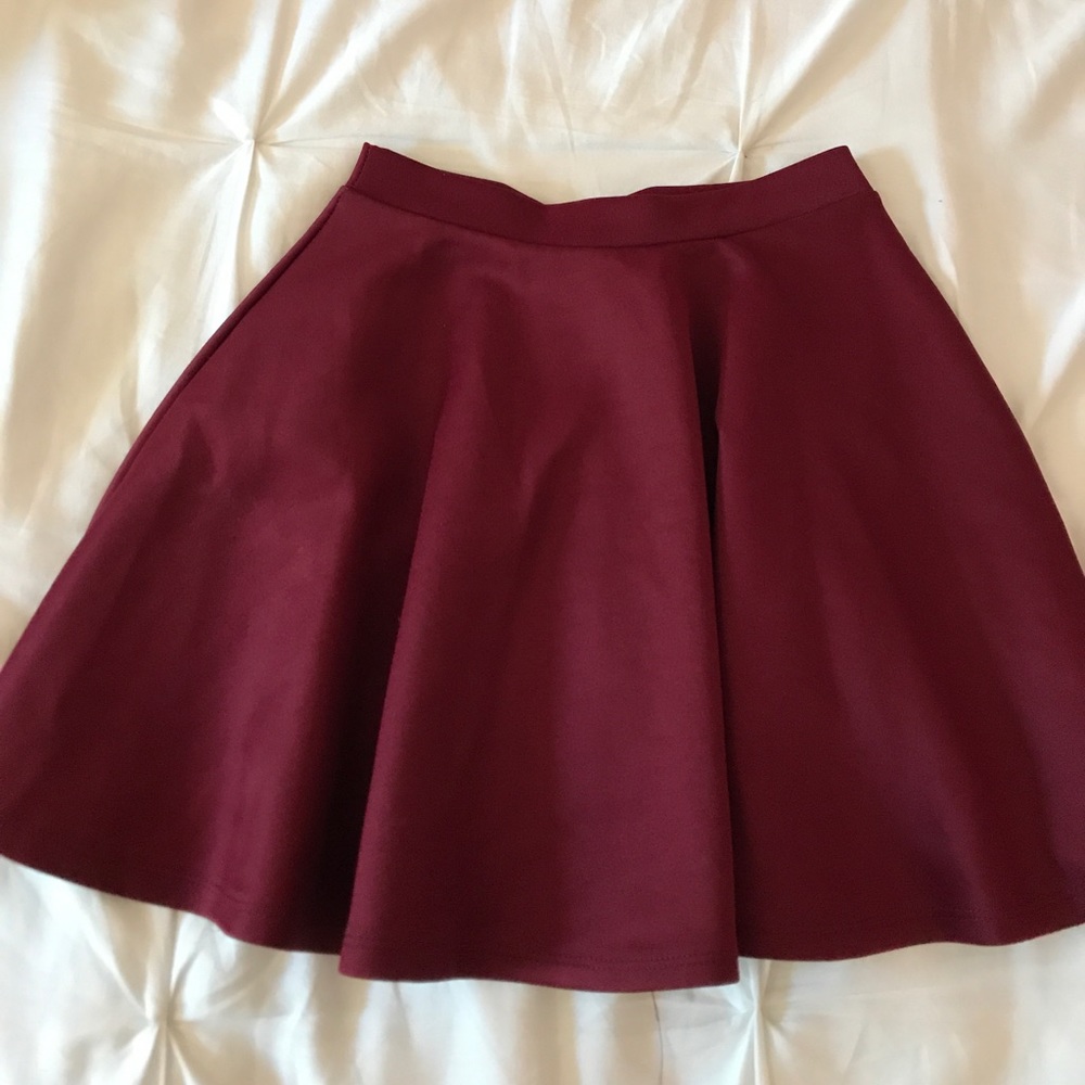 Burgundy red skater skirt