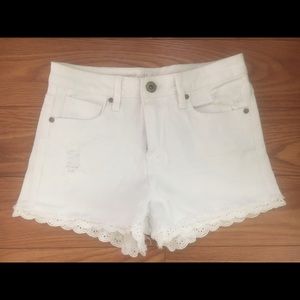 White denim shorts