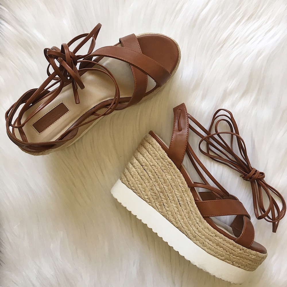 Forever 21 Lace Up Platform Sandals