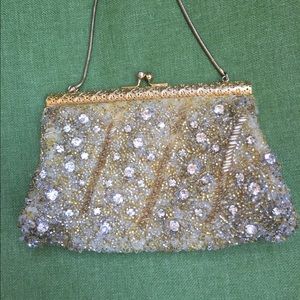 Walborg vintage gold/crystal beaded bag