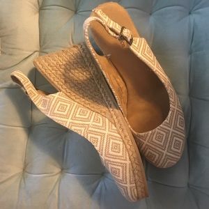Cream and Tan Espadrilles with a 4” heel height