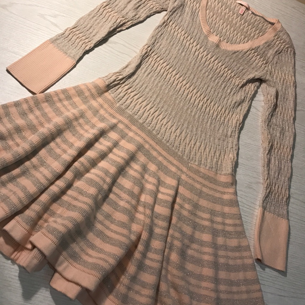 VICTORIA'S SECRET Baby Pink/Silver Sweater Dress M