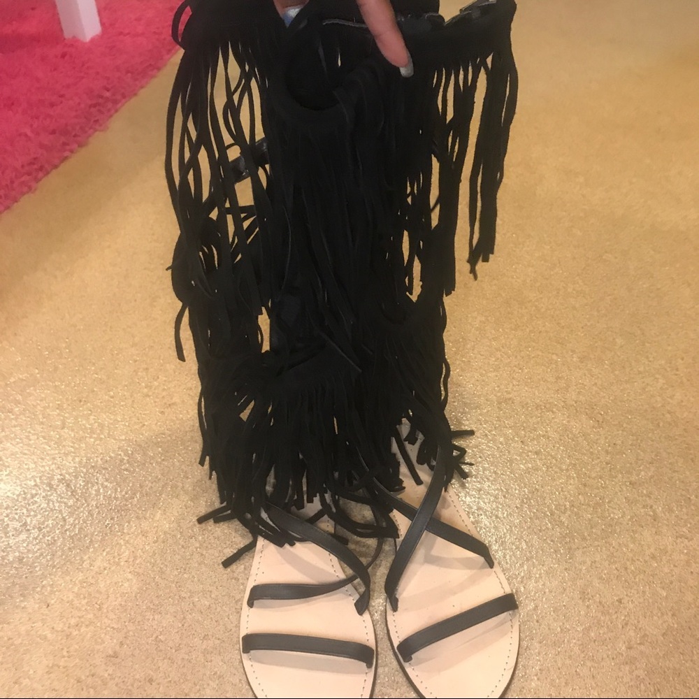 Zara fringe gladiator sandal size 37