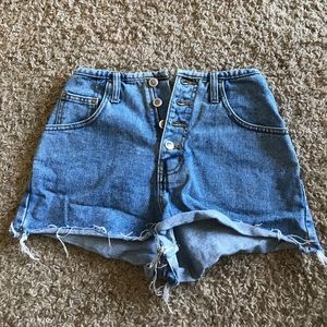 Vintage High Waisted Cutoff Route 66 Jean Shorts