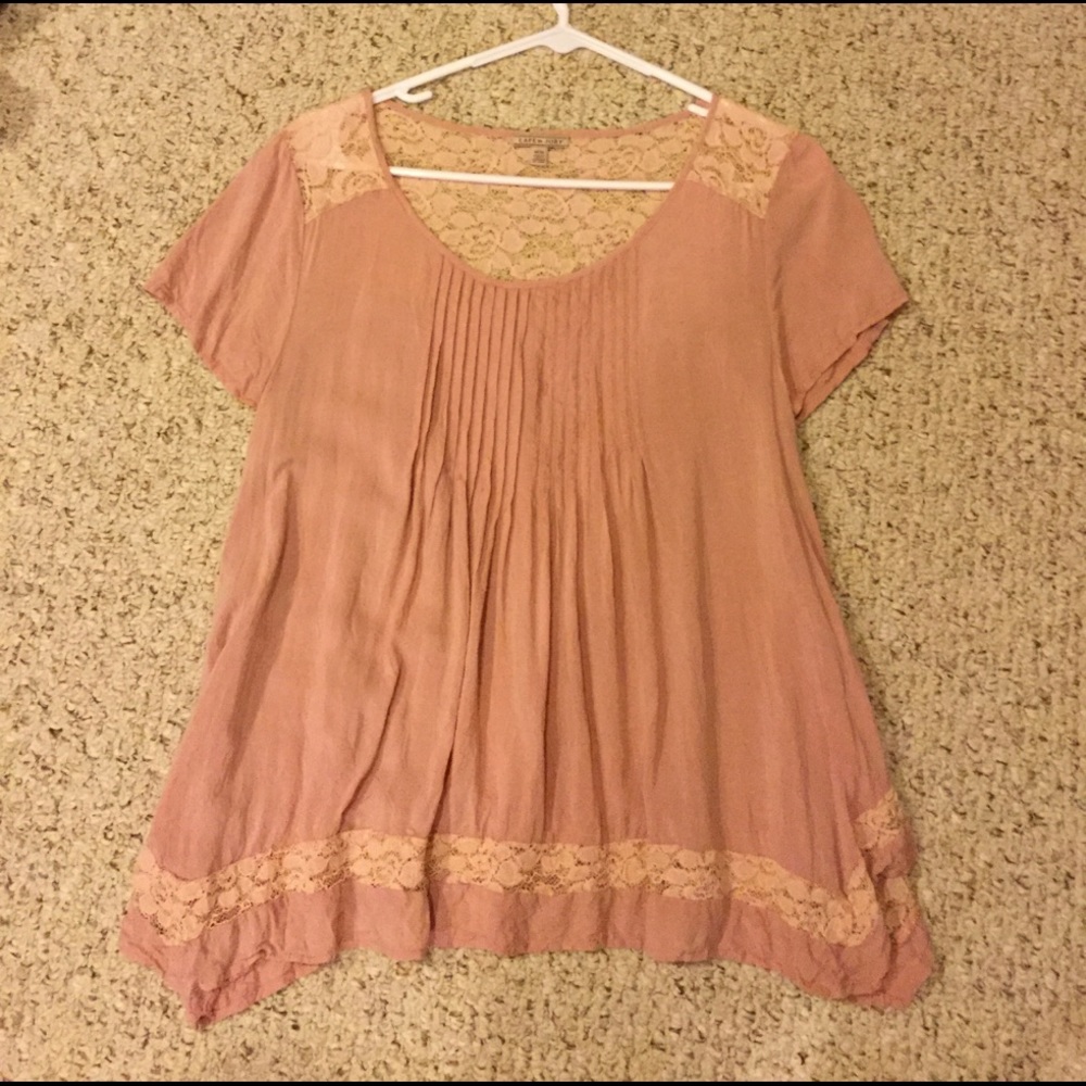 Flowy lace detailed shirt