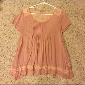 Flowy lace detailed shirt