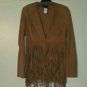 Suede Fringe Jacket