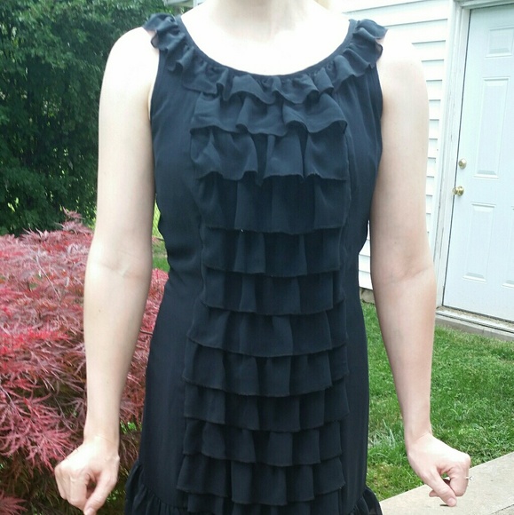 Xhilaration Dresses & Skirts - Little Black Flapper Dress with Lace and Ruffles