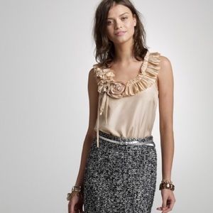 J. Crew Silk Pleated Posy Top