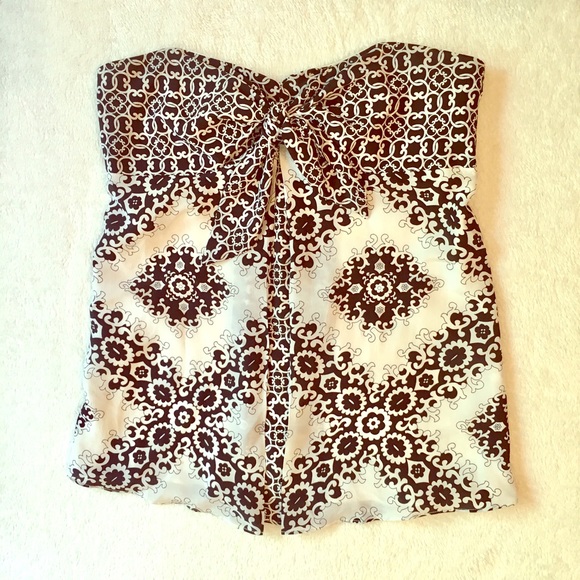 White House Black market silk strapless top sz 4 - Picture 1 of 5