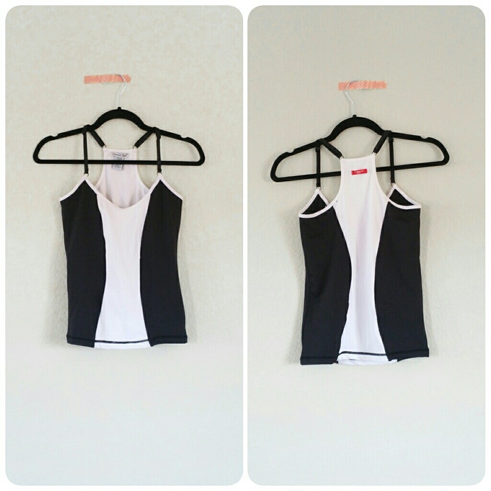 Black and white workout top