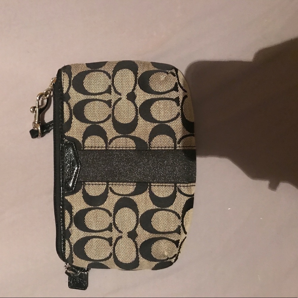 Black and Gray Coach Wristlet