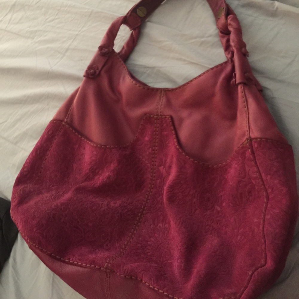 Lucky brand deep pink leather bag