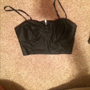 Leather crop top!