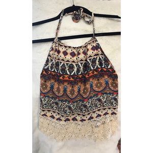 L.A. Hearts haulter crop tank top