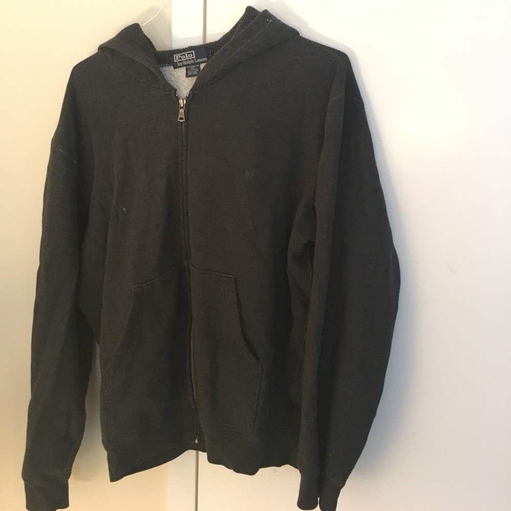 Polo men's full zip hoodie sweatshirt. Size Large