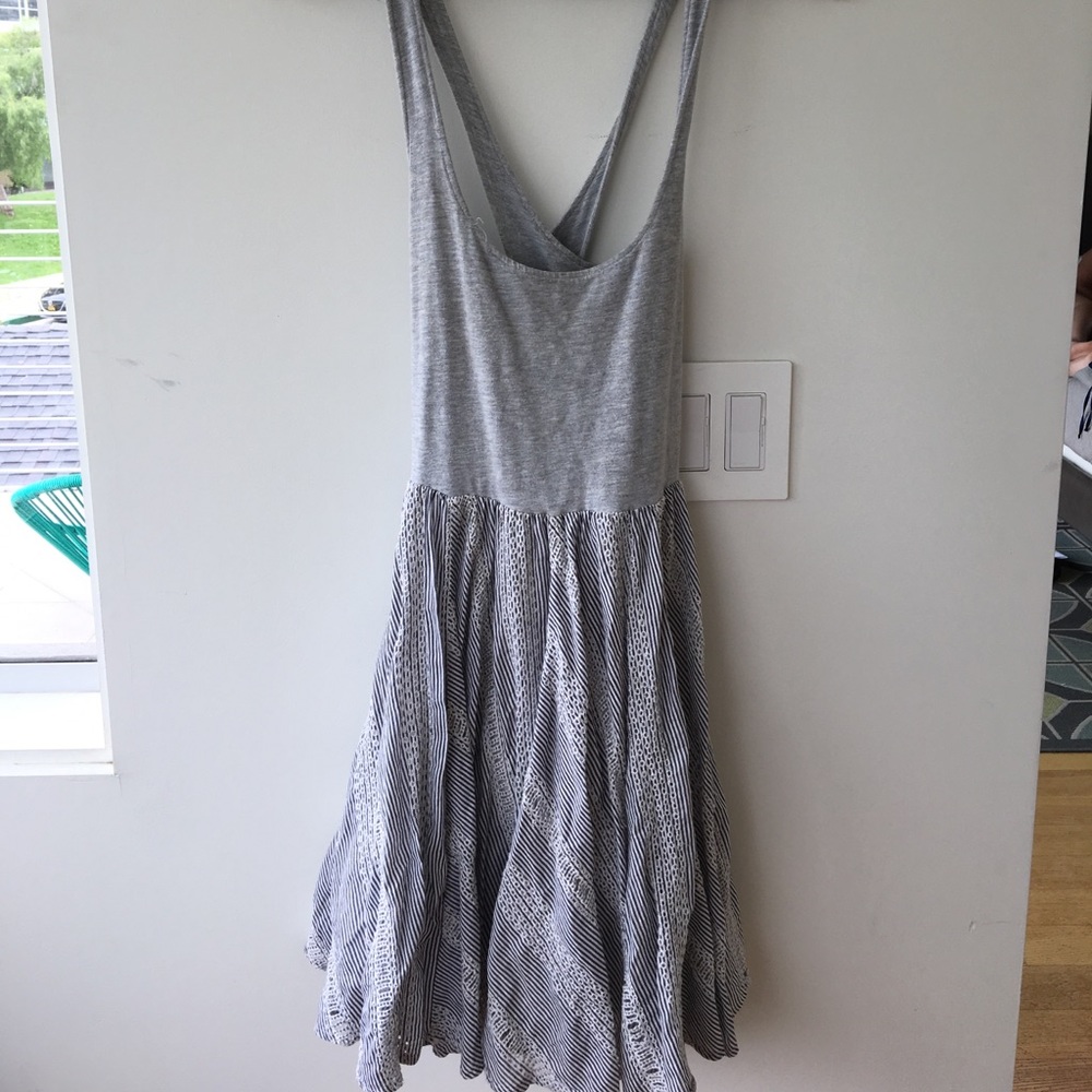 Free people grey and navy skater dress