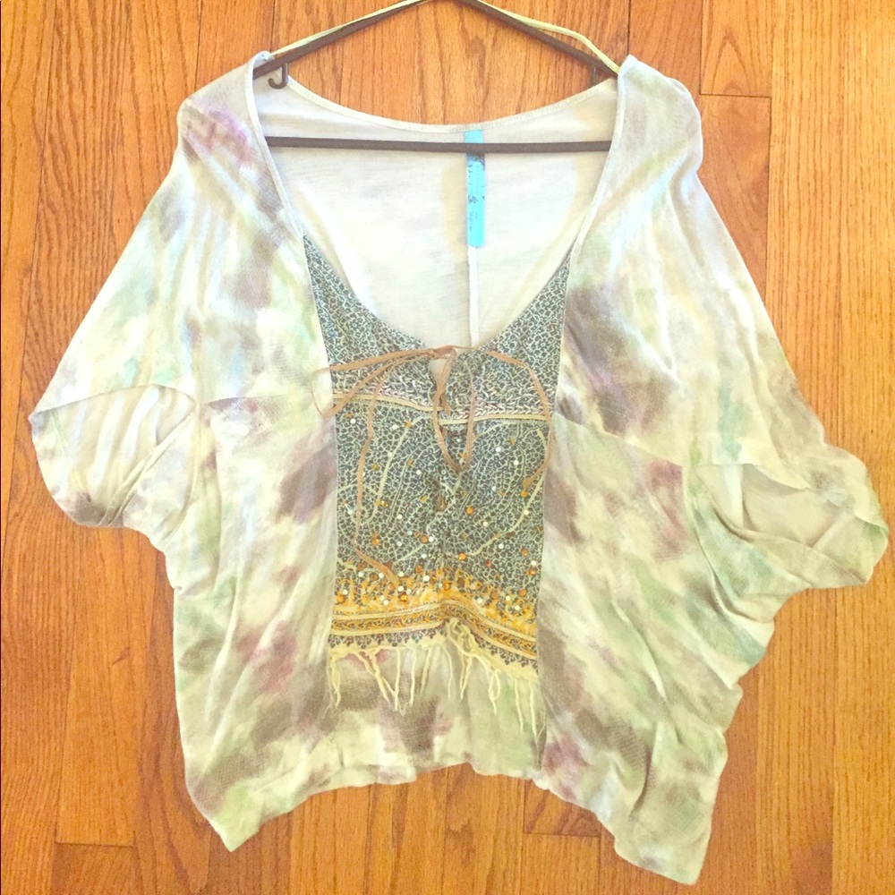 Free people oversized embroidered tee