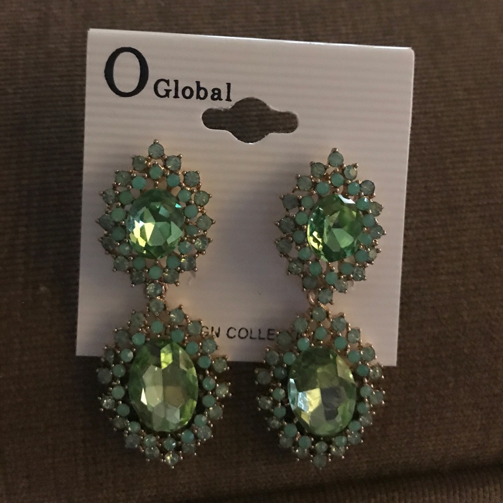 Green vintage earrings