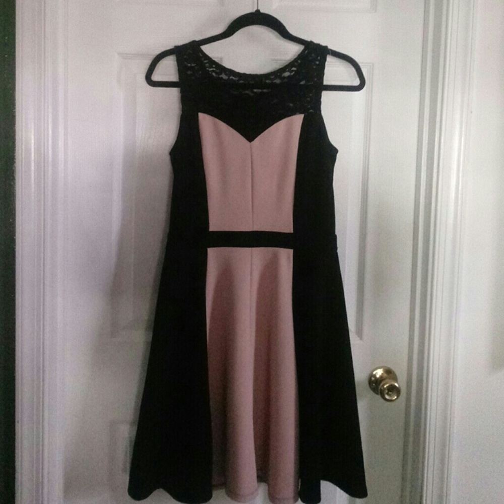 Pale Pink and black En Focus dress