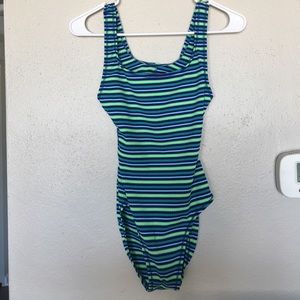 Vintage 90's Neon Striped Monokini