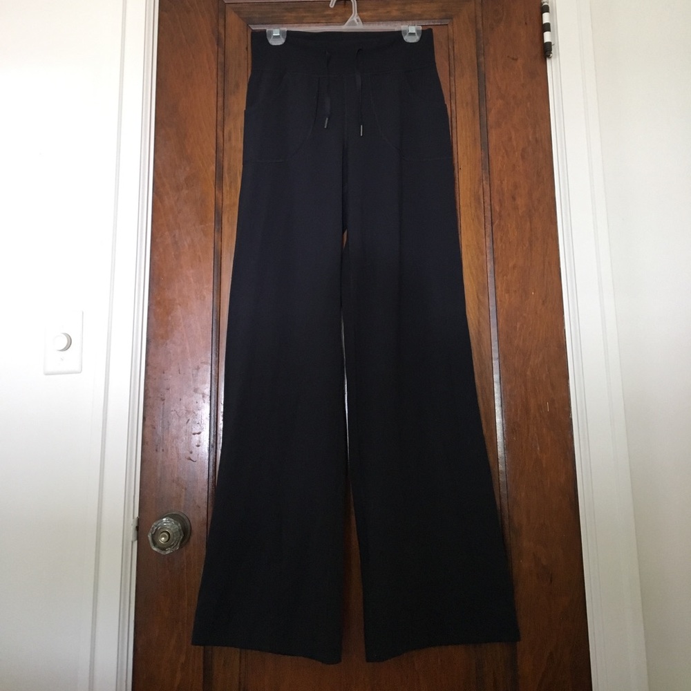 Wide-leg lululemon lounge or yoga pants