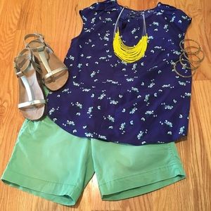 Gap Navy Floral Blouse