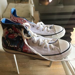 Superman White Chuck Taylors/Converse