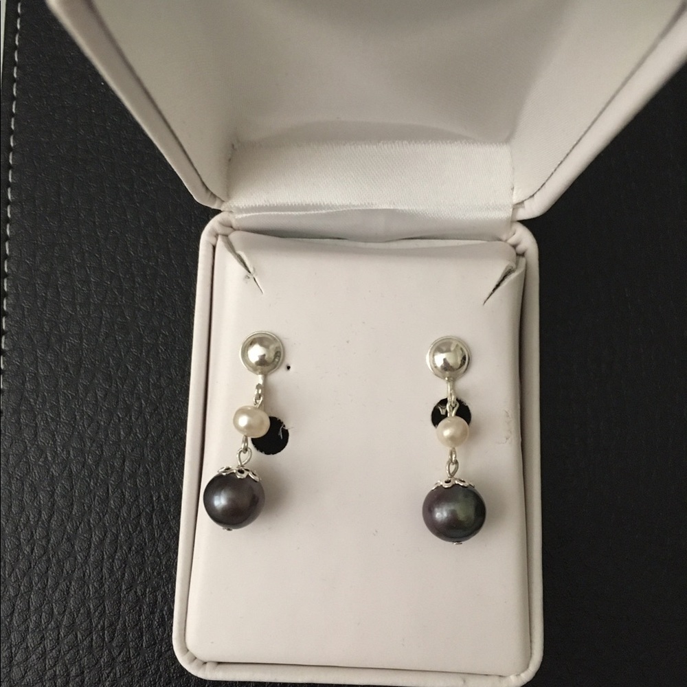 Sterling silver clip on earrings with FW pearls