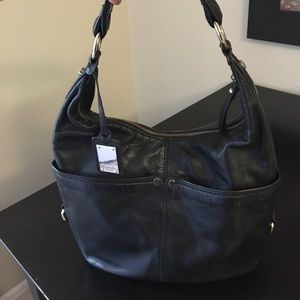 Genuine leather hobo bag by Tignanello