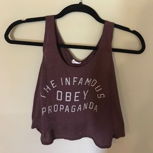 Obey cropped tank top