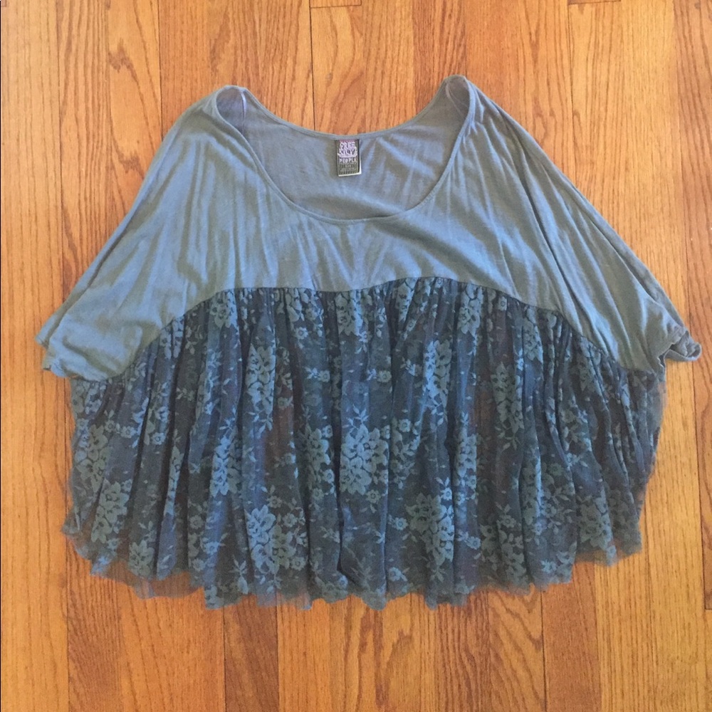 Free People oversized lace shirt