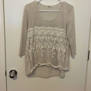 Cream and lace top