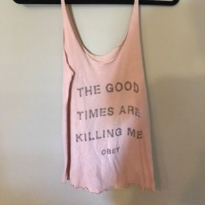 Light pink Obey tank top