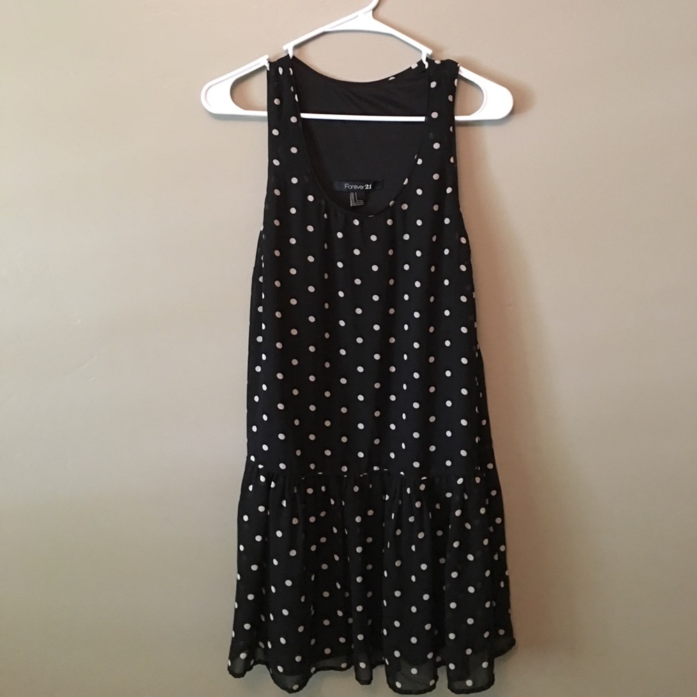 Forever 21 polka dot drop waist dress