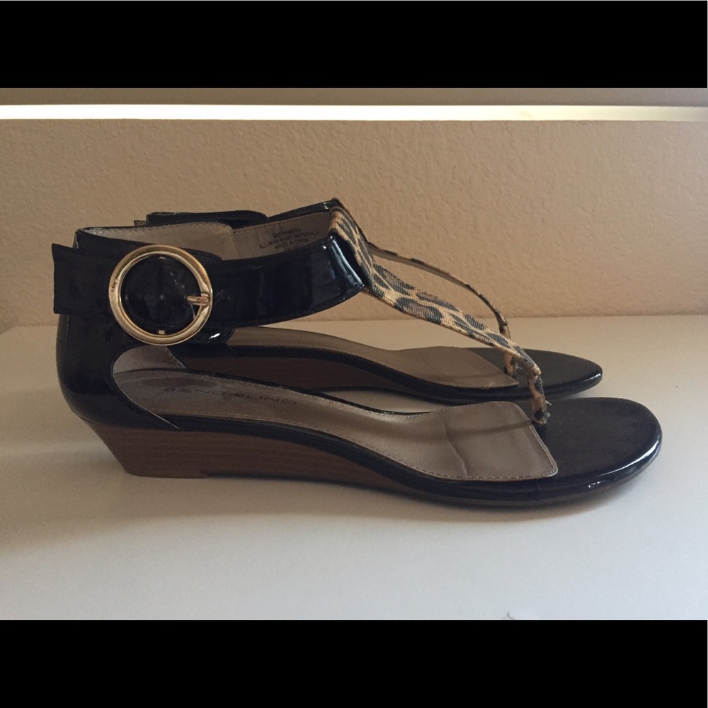 Bandolino leopard strap-wedge sandal