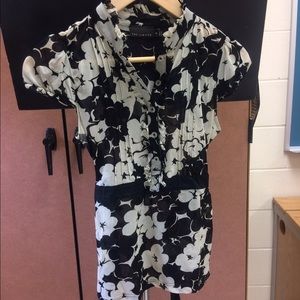 The Limited beige & black floral blouse