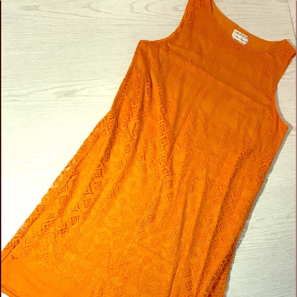 MAX STUDIO  Crochet Lace Tank dress Sz L