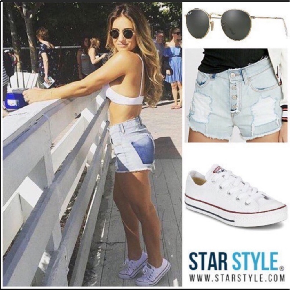Jessie James Decker White Converse Size 6 NWT