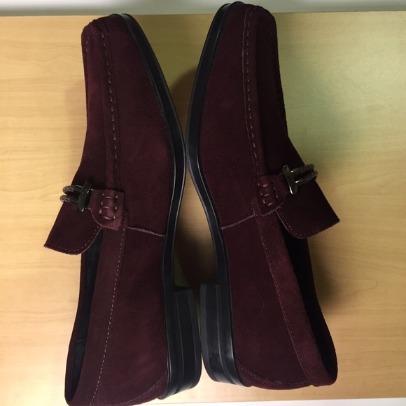 Burgundy suede w/leather braid Loafers main image 4
